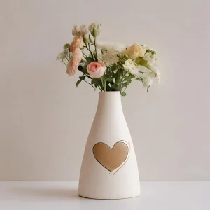 Cheap Matte Ceramic Cylinder Vase with Heart Accent – Elegant & Timeless VDMK2403186 Manufacturer, Suppliers