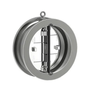 Double Disc Pn10 NBR Seat Rated Epoxy Coated Cast Iron Non Return Valve Dual Plate Check Valve