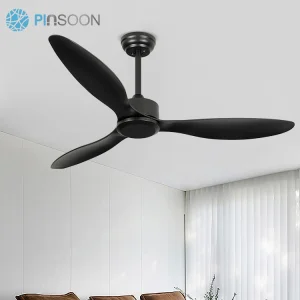 Mute Interior Office Home Remote Control White Black Modern Ceiling Fan