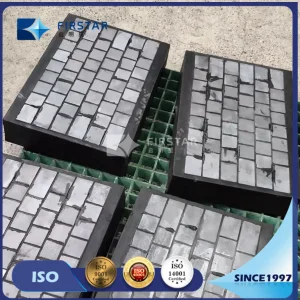 Silicon Carbide Liner Vulcanized in Rubber Backed with Steel Plate