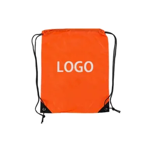 Wholesale Polyester Cinch Backpack Bag Custom logo Folding Travel Shopper Cheap Foldable Sport Gym Drawstring Bag