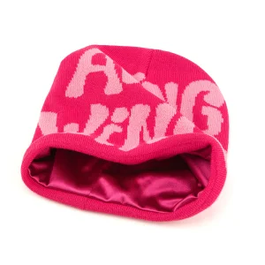 Custom Satin Lined Lining Inside Winter Knitted Skull Cap