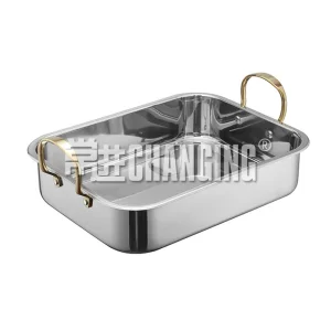 Stainless Steel Turkey Roaster Include Deep Lasagna Pan V-Shaped Rack Roasting Rack Dishwasher Safe