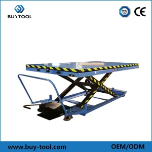 Small Manual Lift Table Low Profile Rotary Hydraulic Foot Pump Lift Table