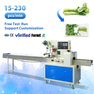 Automatic Horizontal Wrapping Flow Pack Machine Greens Fruits Vegetables Small Business Sealing Machine Manufacturing Machine