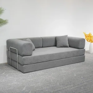 Wholesale Living Room Furniture Loveseat Compact Corduroy Cord Teddy Sofa Bed Multifunctional Modern Vacuum Compressed Sofa
