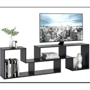 Best Particleboard TV Cabinet with Adjustable L-Shaped Shelves，Modern indoor furniture Products, Factory