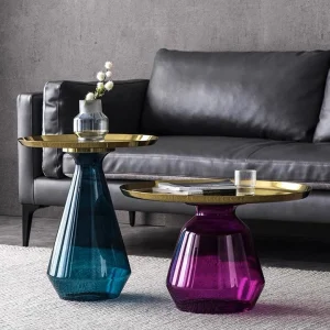 Simple Colored Glass Coffee Table