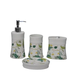 China Tropical Plant - Printed Dolomite Bathroom 4 - Piece Set Factories, Exporter
