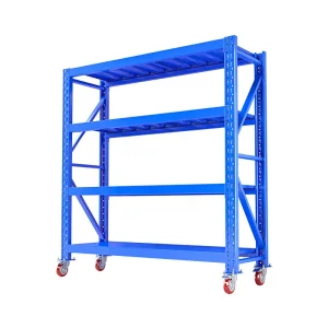 High Quality Industrial Warehouse Steel Rack Multi-Level Selective Shelves 300Kg/500Kg Corrosion Rack with Wheels