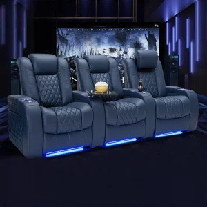 NEW Italian Leather Home Cinema Sofa Comfortable Theatre Seat