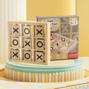 Children's Wooden Puzzle Fun Parent-Child Interaction Two-Person Battle Tic-Tac-Toe