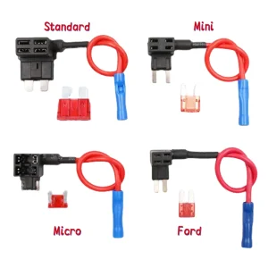 High Quality Customize Mini Standard Automotive Micro Blade Fuse Holder with TAP Adapter 2A~40A Electronic Application