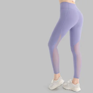 Mesh Panel High Waist Yoga Pants