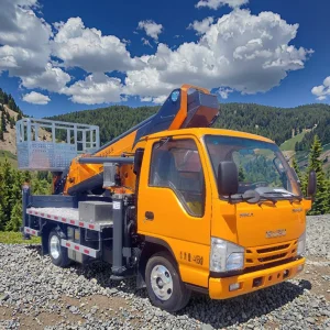 Robust Aerial Work Crane Truck for Heavy-Duty Applications