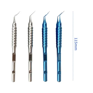 Titanium Capsulorhexis Forceps Tweezers With Cross Action Handle Ophthalmic Surgical Forceps Angle/Curved