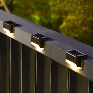 Solar Lights for Steps Deck Solar Stair Light Outdoor Waterproof Stainless Steel LED Fence Light for Garden Patio Pathway