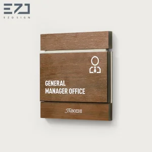 Custom Solid Wood Office Name Plate Changeable Office Door Sign Manager Signage