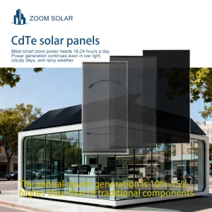 Custom Zoom Solar Anti Shading Rainproof Cdte BIPV Power Generation Glass for Smart Store Facade and Roof Integrated Photovoltaic System