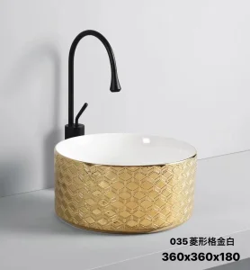 Luxury Ceramic Bathroom Pedestal Sink Modern Bathroom Vanity Wash Basin Natural Marble Wash Basin Sink