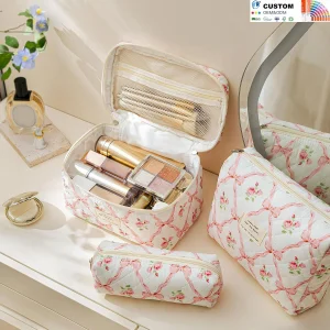 Quilted Cosmetic Bag Set