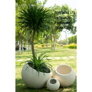 Fiber Clay Lightweight Sphere Garden Pots