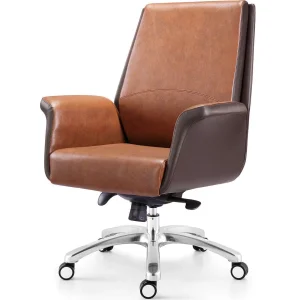 High End Office Furniture Supplier Guest Leather Swivel Visitor Chair for Waiting Room
