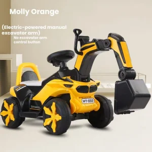 Kids Electric Ride-on Excavator, Large Sit-on Construction Digger