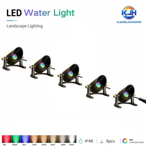 8-16V ضوء LED RGB تحت الماء من النحاس الصلب IP68 تحكم ذكي منخفض الجهد 5PCS إضاءة حديقة البركة