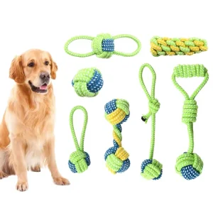 Pet Tug Rope Toy for Dogs with Nylon Cotton Knot Ball