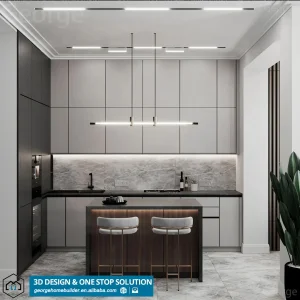 Free Custom 24-Hour Design Kitchen Cabinets Storage Melamine Board Kitchen Furniture