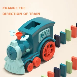 2023 Conjunto de Dominó 60PCS Brinquedo de Dominó Automático para Crianças Usando Plástico Construção Brinquedo Educativo