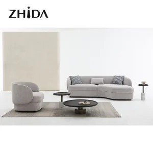 Modern Home Living Room Furniture Sectional Sofa Loveseat White Fabric Sofa