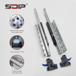Heavy Duty 3 Fold Undermount Steel Drawer Slide Smooth Silent Durable Cabinet Furniture Hardware