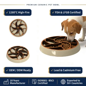 Eco-Friendly Ceramic Dog Puzzle Feeder