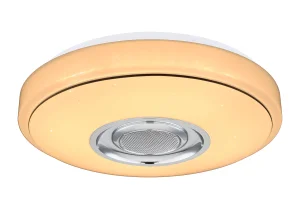 Smart RGB LED Ceiling Lamp with for Bluetooth Music Speaker Dimmable Ambient Light for Home Bedroom Living Room Remote Control