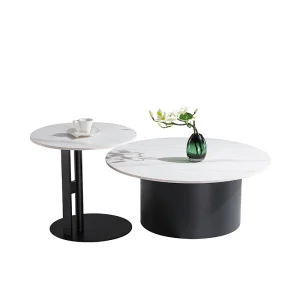 Italian Modern Glossy White Coffee Table Set