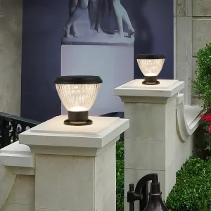 مصباح عمود شمسي LED مقاوم للماء لمصباح حديقة بوابة