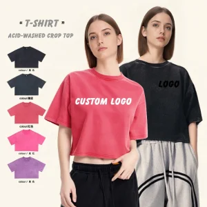 230GSM Acid-washed Crop Top Casual