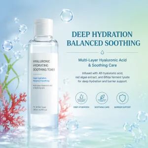 Vegan Organic Luxury Skincare Barrier Repair Deep Moisture Hydrating Soothing Hyaluronic Acid Face Toner for Dry Sensitive Skin