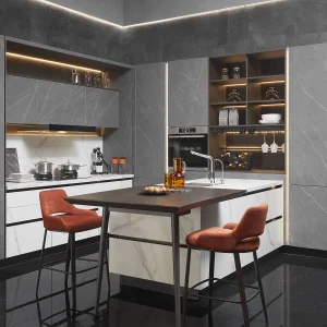 Solid Wooden Wholesale White Gloss Custom Modular Cuisine Equipment Hutch Flat Pack American Modern Storage Home Kitchen Cabinets