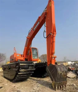 Used 20ton Doosan Dh220LC Best Price Long Reach Land and Water Excavator with Floating Tank Pontoon Tracks Mini River