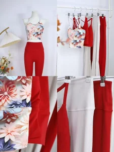 Contrast Color Yoga Suit