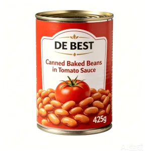 Venta al por mayor 425g Frijoles blancos horneados enlatados en salsa de tomate para supermercado