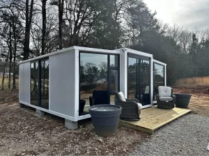 Quick Response Expandable House Double Wing Rapid Deployment Emergency Shelter Portable Modular Folding Clinic/Hospital