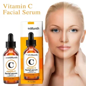 Sérum Facial de Vitamina C, Mistura Antienvelhecimento para uma Pele com Aparência Mais Brilhante com Squalano Calmante
