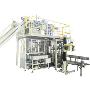 Automatic Bag-in-PP Woven Bag Secondary Baling Packing Bagging Machine for Small Pouch Product Into Big Bag for Seeds/Salt/Sugar/Beans/Milk Powder