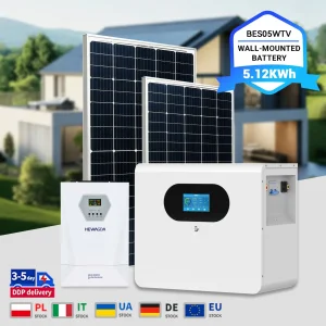بطارية مثبتة على الحائط 25.6V 200ah 5.12kwh LiFePO4 لتخزين الطاقة الشمسية المنزلية خارج الشبكة مع نظام منفصل وواجهة اتصال