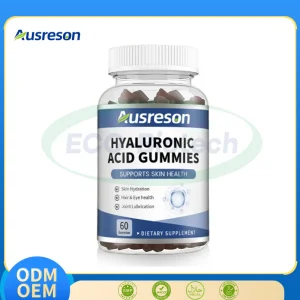 Suplemento de salud Ausreson OEM para la piel y la salud ocular, lubricación articular, gomitas de ácido hialurónico