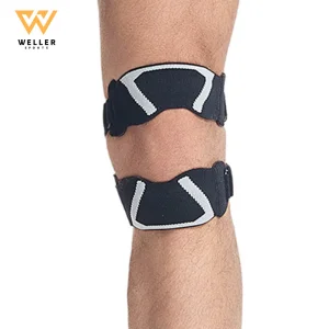 Custom Knitting Elastic Compression Knee Braces Support Silicone Pad Knee Strap
